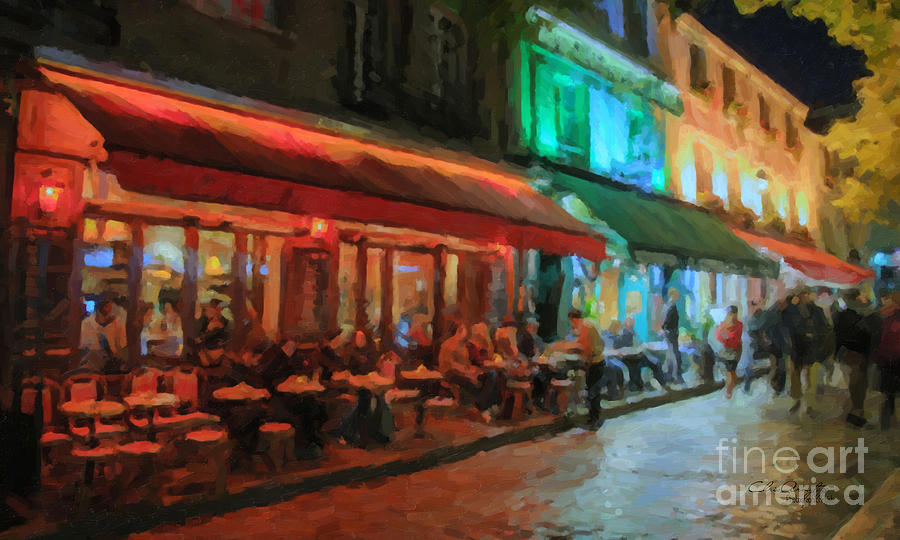 Paris Night Painting by Chris Armytage