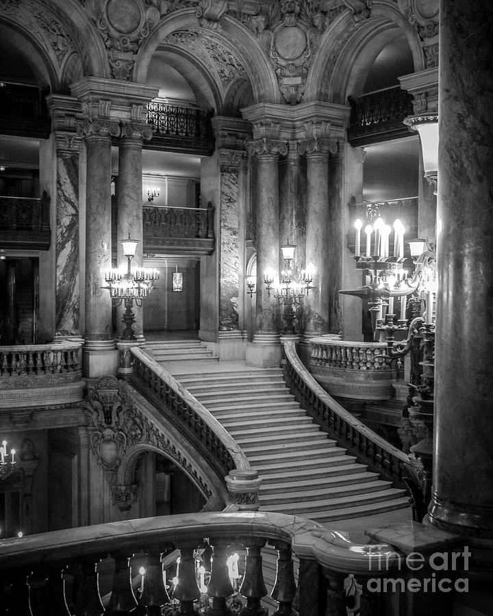 Paris Opera Garnier Grand Staircase - Opera House Interior Architecture Photograph by Kathy Fornal