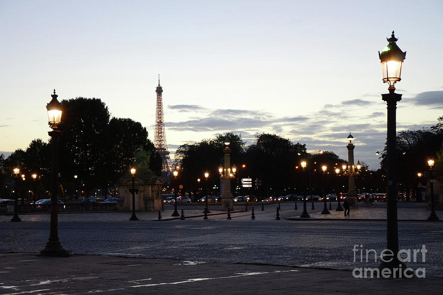 Paris Place de la Concorde Plaza Evening Night Lights Photograph by Kathy Fornal