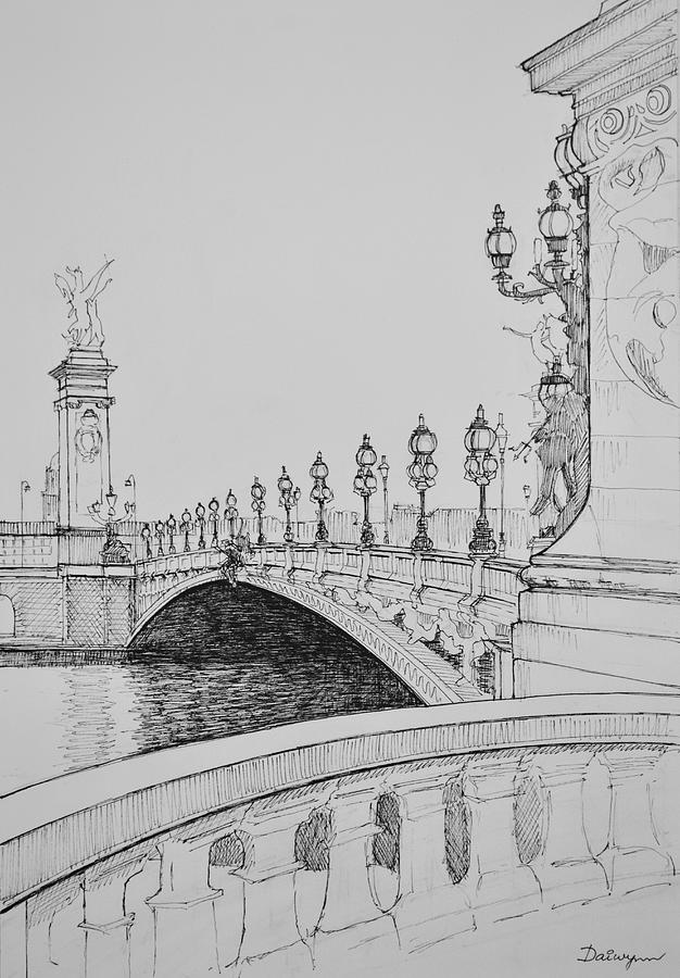 Paris Pont Aleandre 3 on the Seine Painting by Dai Wynn