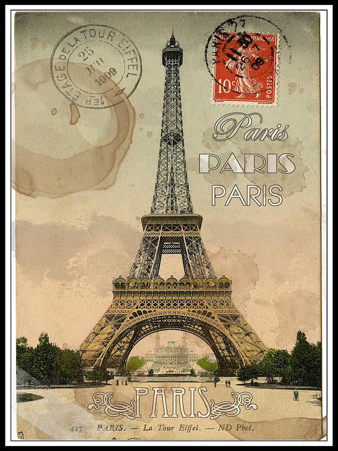 Paris postcard Painting by Sean Parnell