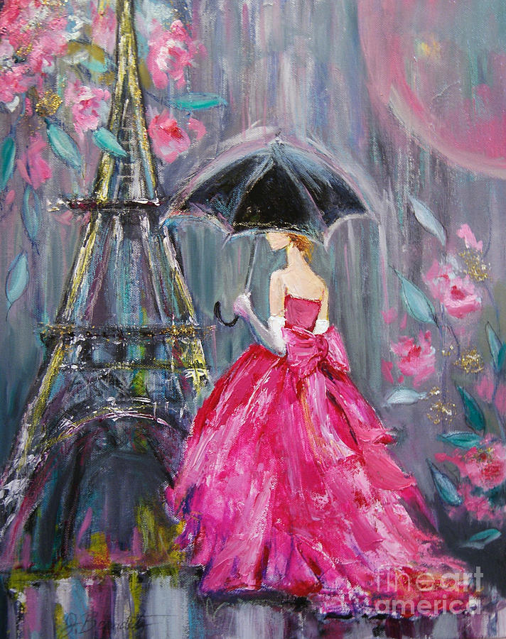 Paris Rain Painting by Jennifer Beaudet