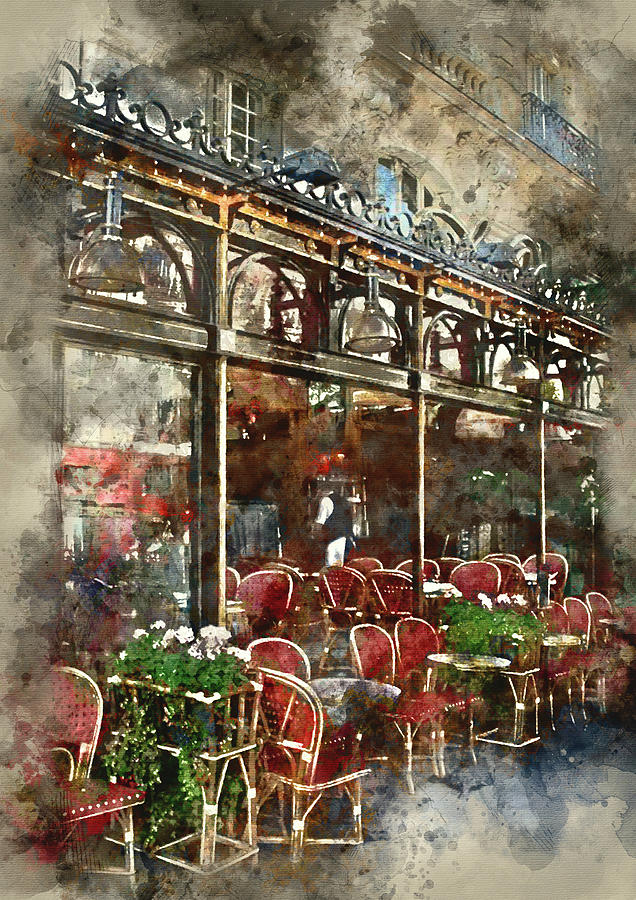 Paris Restaurant 2 - by Diana Van Painting by Diana Van - Pixels