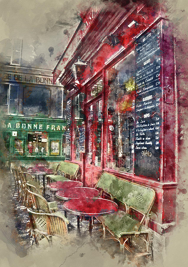 Paris Restaurant 4 - by Diana Van Painting by Diana Van - Fine Art America