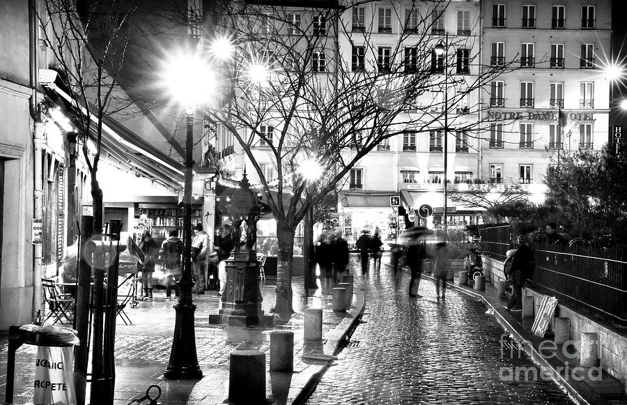 Paris Rue de la Huchette at Night Photograph by John Rizzuto