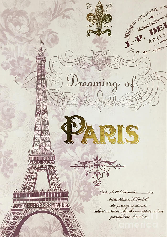 Paris Script Typography - Dreaming of Paris French Typography Script Decor Photograph by Kathy Fornal