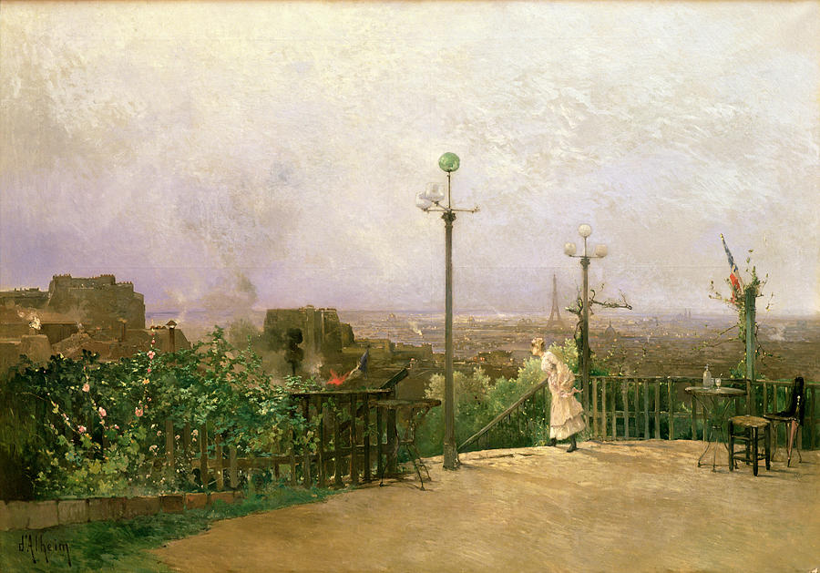 Paris Painting - Paris seen from the heights of Montmartre by Jean dAlheim