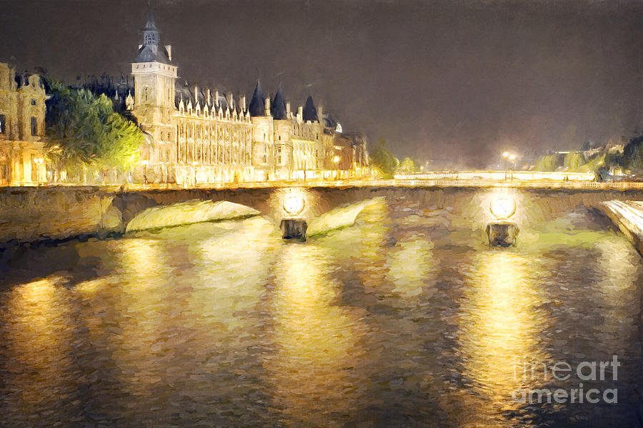 Paris Seine At Night Photograph