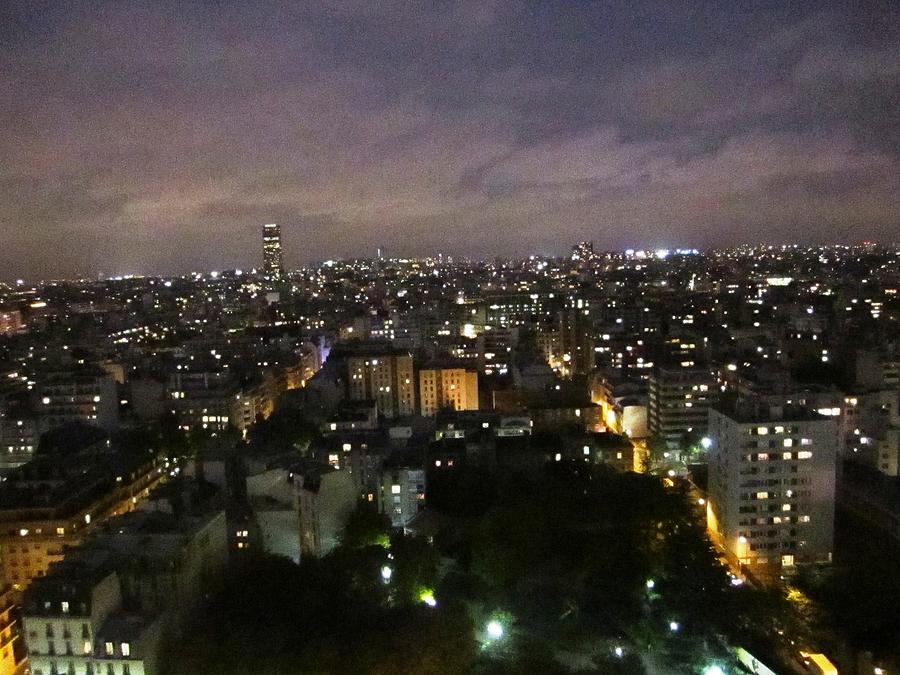 Paris Skyline at Night France Photograph by John Shiron