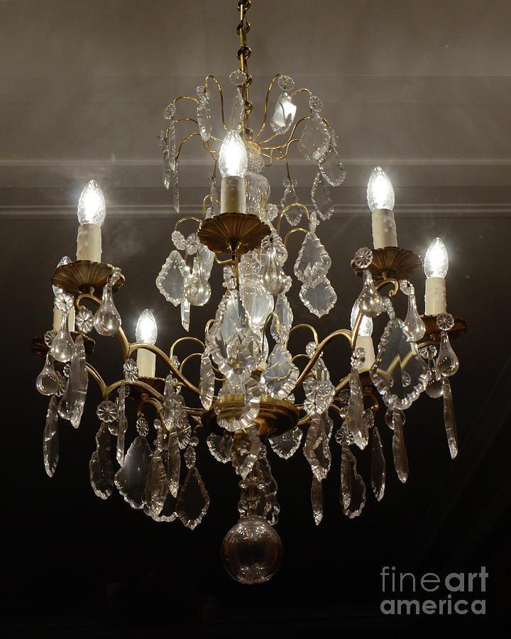 Paris Sparkling Crystal chandelier - French Chandelier Decor - Parisian Chandelier Photograph by Kathy Fornal