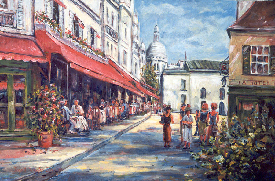 Paris Street Scene Painting by Ingrid Dohm
