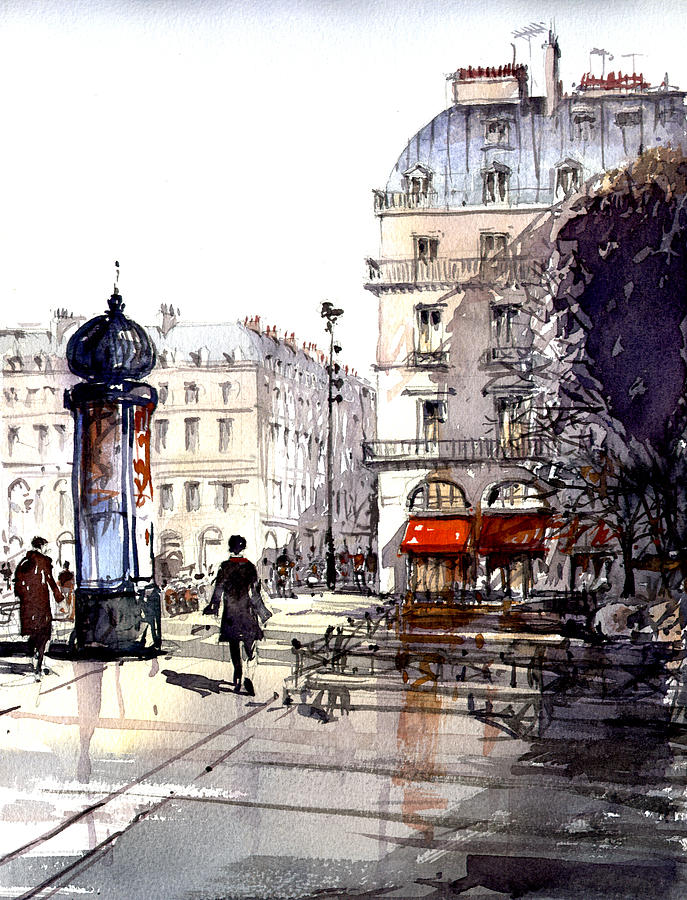 Paris Street Painting by Tony Belobrajdic
