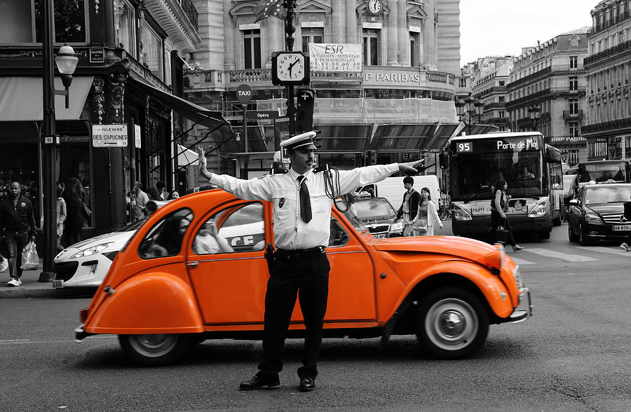 Paris Traffic Cop 2 Photograph by Andrew Fare