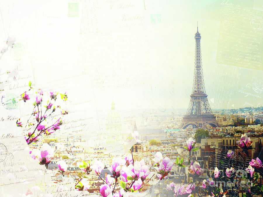 Paris With Eiffel Tower Postcard Photograph