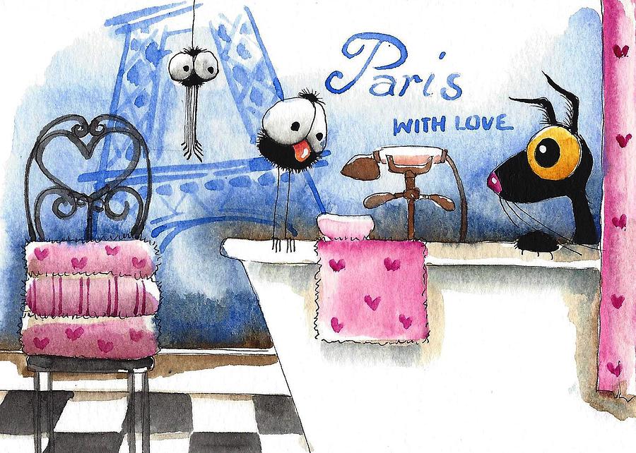 Paris with Love Painting by Lucia Stewart