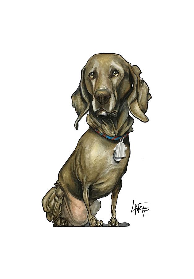 Dog Portrait Drawing - Parish 3549 ZEUS by John LaFree