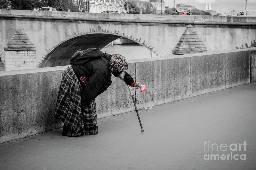 Parisian Beggar Lady Photograph by Paul Warburton
