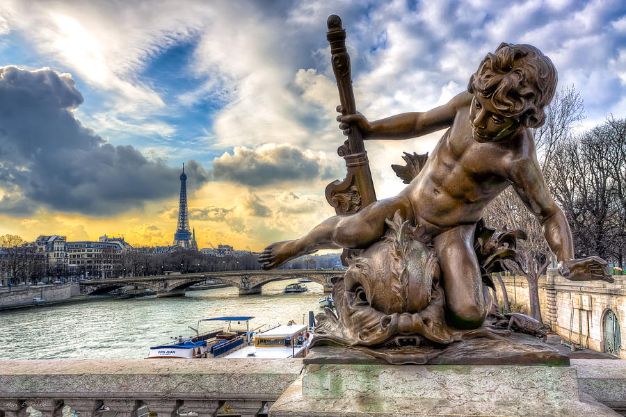 Parisian Cherub on the Pont Alexandre III Photograph by Mark Tisdale