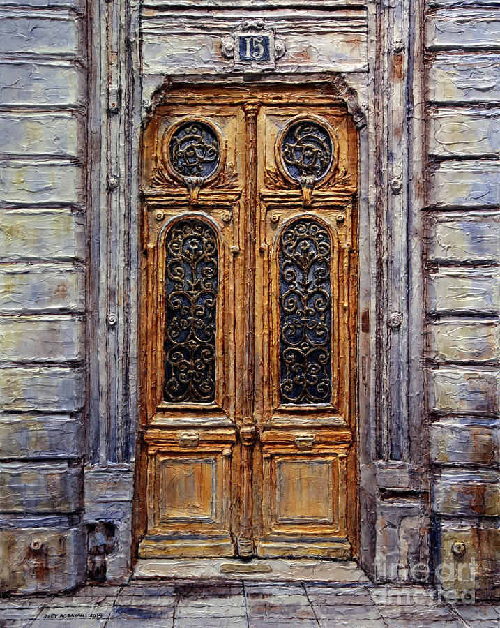 Parisian Door No. 15 Painting by Joey Agbayani