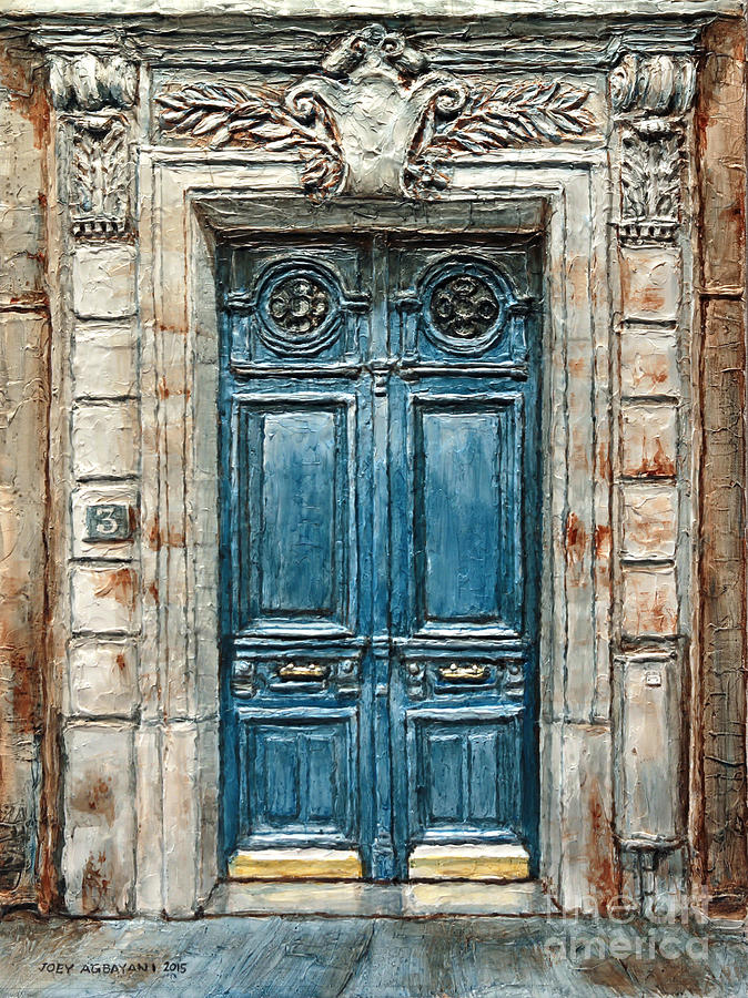 Parisian Door No. 3 Painting by Joey Agbayani
