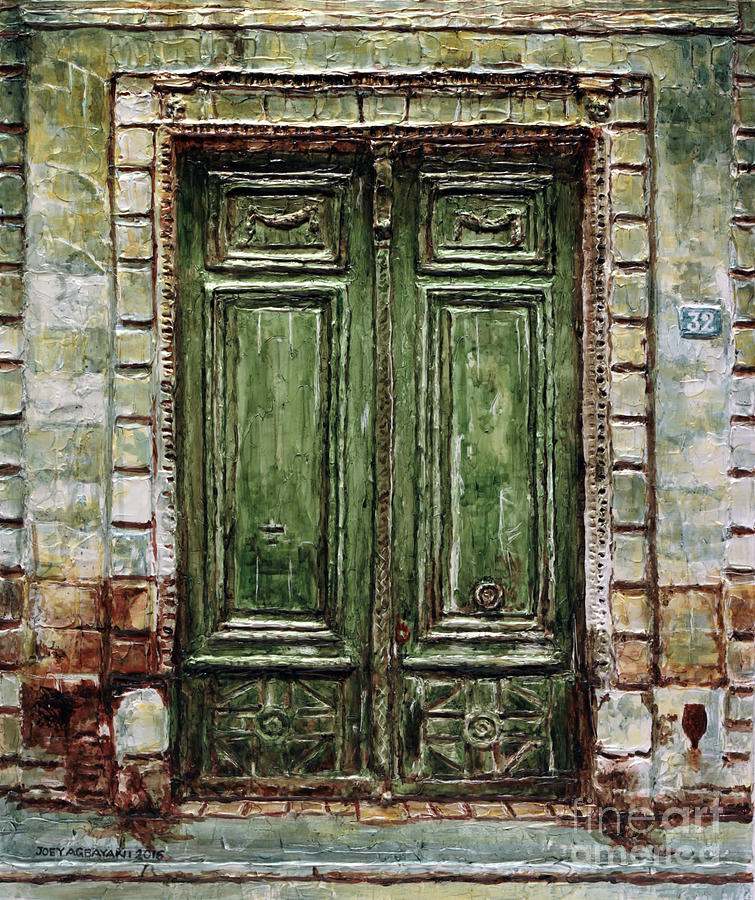 Parisian Door No. 32 Painting by Joey Agbayani