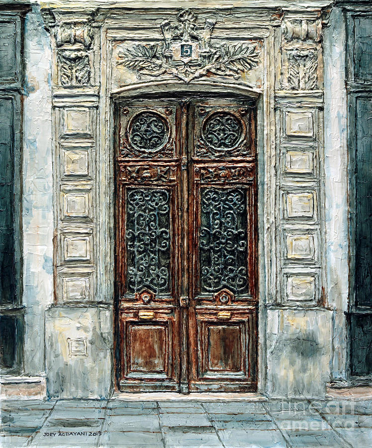 Parisian Door No. 5-3 Painting by Joey Agbayani