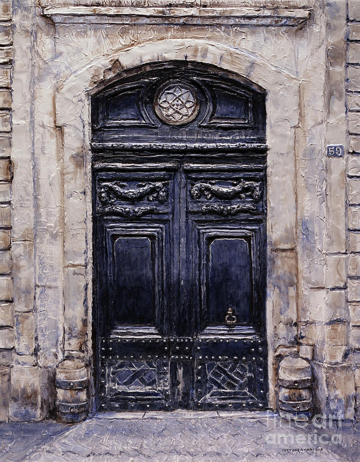 Parisian Door No. 59 Painting by Joey Agbayani