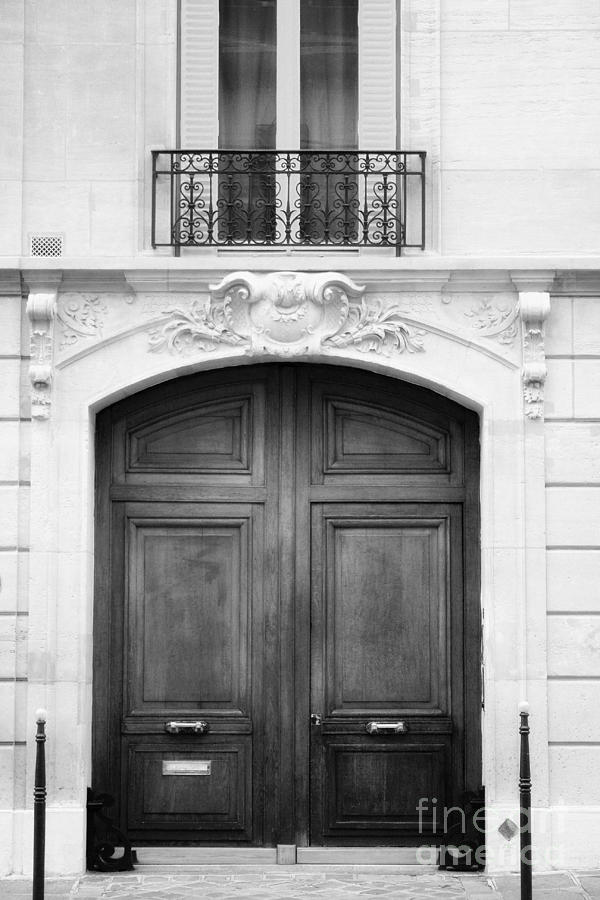 Parisian Entryway Black and White Photograph by Angela Rath