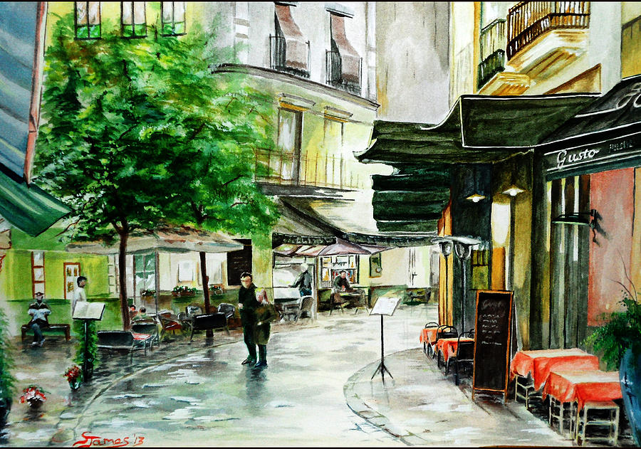 Parisian Street Scene Painting by Steve James - Fine Art America