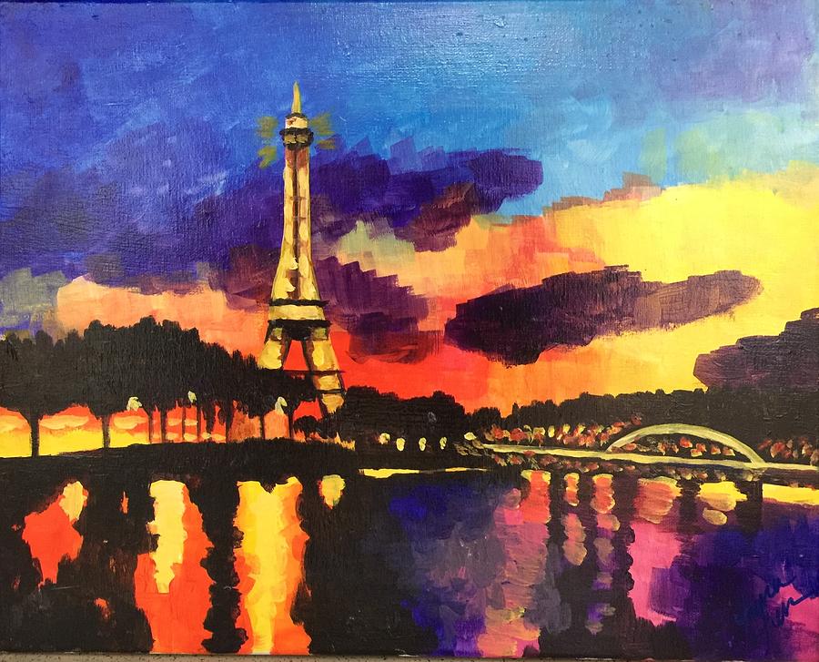 Parisian Sunset Painting by Lauren Luna - Fine Art America