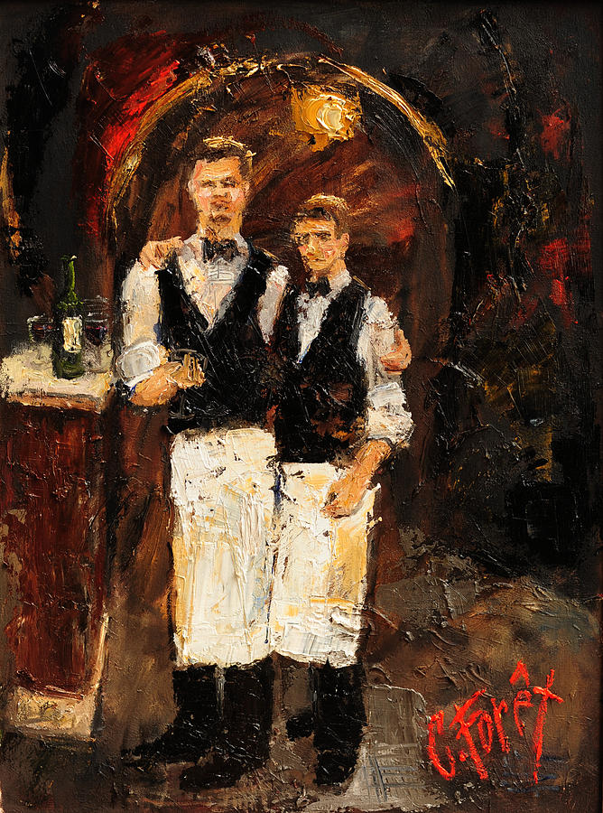 Parisienne Servers Painting by Carole Foret