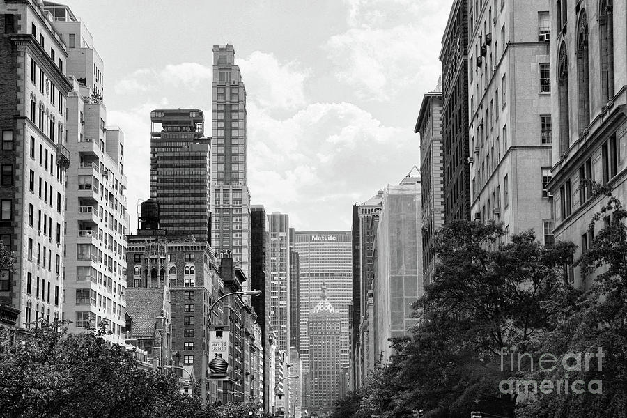 Park Ave NYC Black White  Photograph by Chuck Kuhn