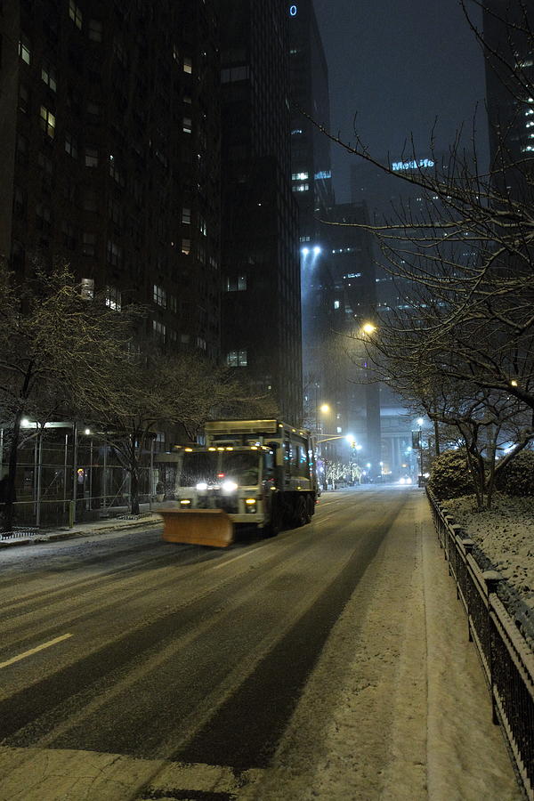 Snow Storm Photograph - Park Avenue bellow Grand Central Manhattan New York by Alexander Winogradoff