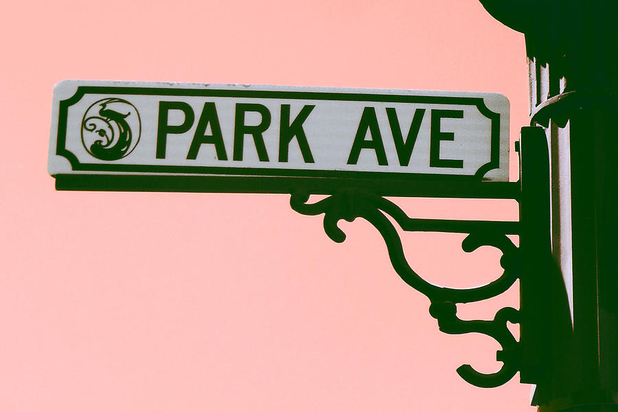 Park Avenue Sign on Pink Digital Art by Valerie Reeves