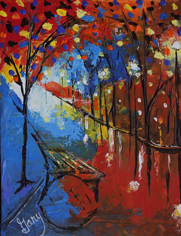 Rain In The Park Painting by Gary Smith