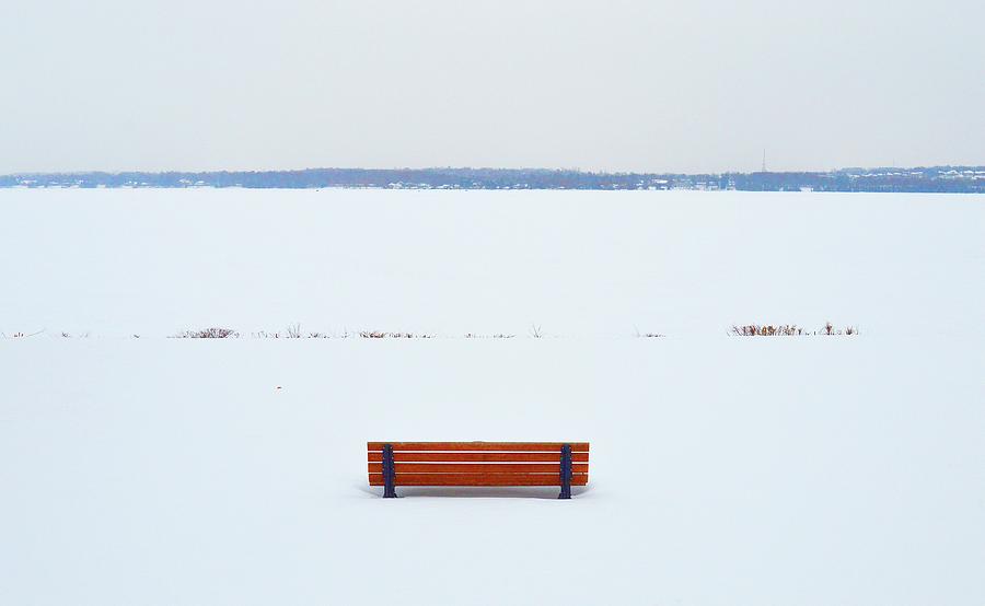 Park Bench In Winter 2  Digital Art by Lyle Crump