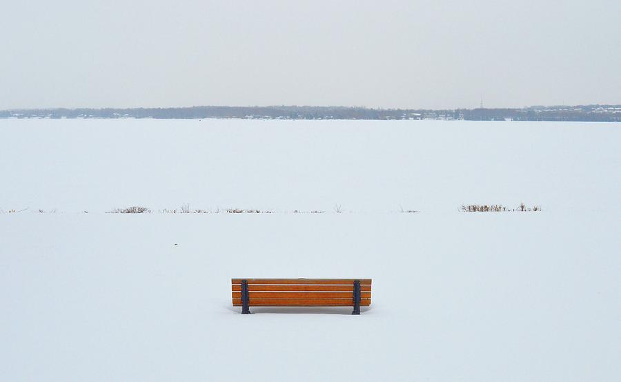 Park Bench In Winter  Digital Art by Lyle Crump