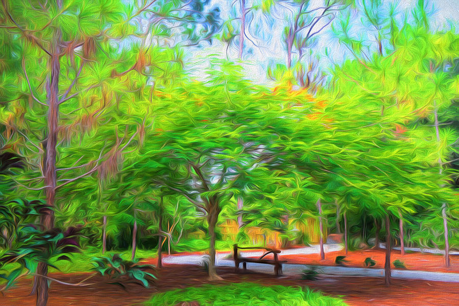 Park  Bench Digital Art by Louis Ferreira