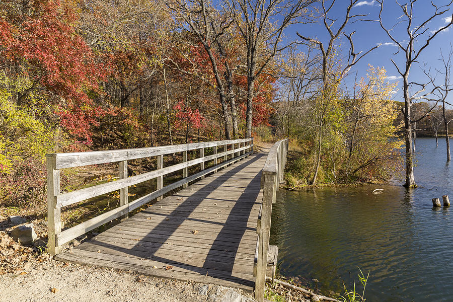 Fall Photograph - Park Bridge Autumn 2 by John Brueske