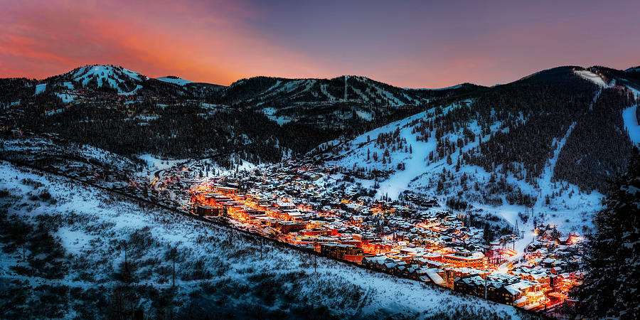 Park City Winter Sunset Photograph by Michael Ash