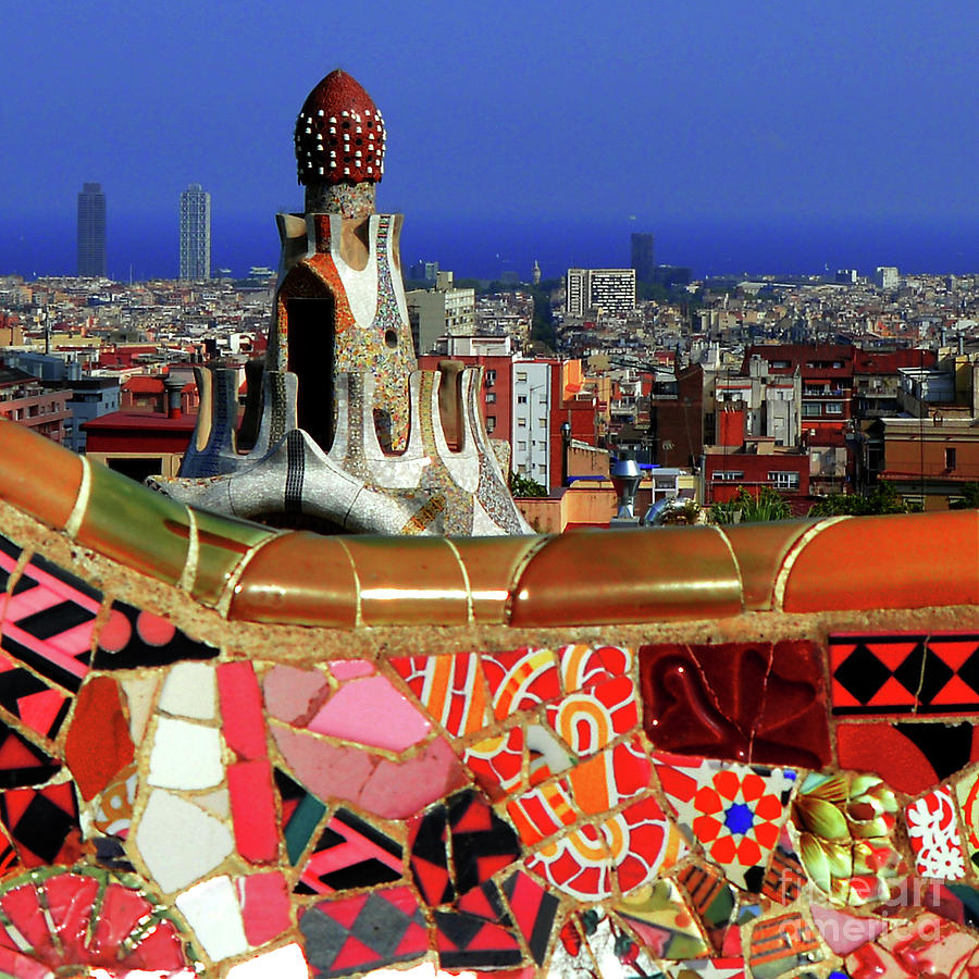 Park Guell Barcelona tile mosaic Photograph by Mona Edulesco