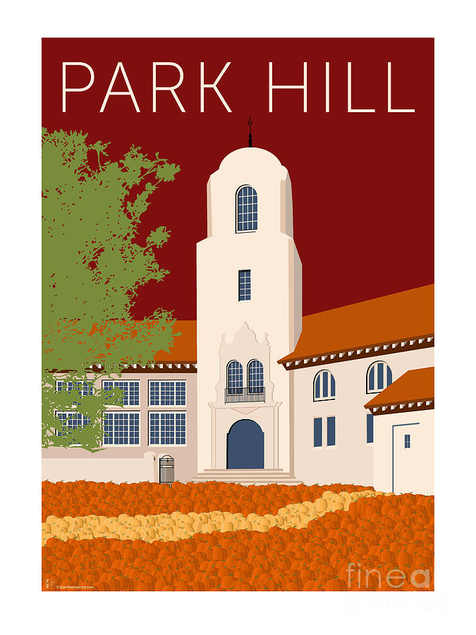 Denver Digital Art - Park Hill Maroon by Sam Brennan