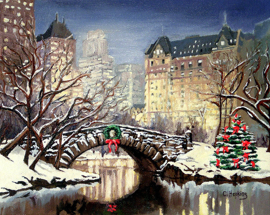 Central Park Painting - Park Plaza Central Park - New York City by Christine Hopkins