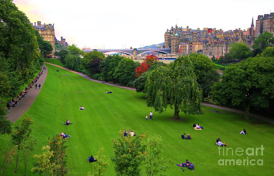 Park Scotland People Sunday Color  Photograph by Chuck Kuhn