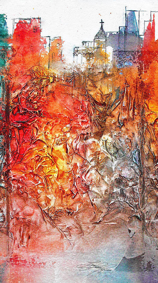 Part Painting - Park Vista by Lynn Lawson Pajunen Part Painting - Park Vista by Lynn Lawson Pajunen