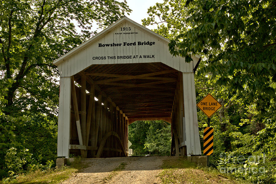 Parke County Bowsher Ford Covered Bridge Photograph by Adam Jewell