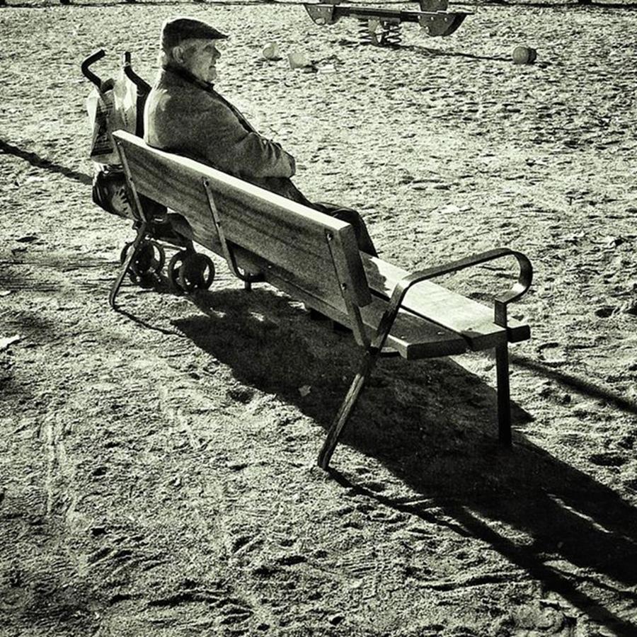Madrid Photograph - Parked Sir
#bench #man #park by Rafa Rivas