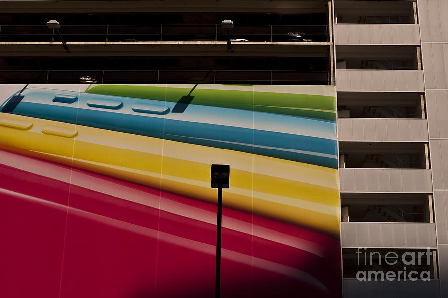 Parking Garage with Multicolored Mural Photograph by Jim Corwin