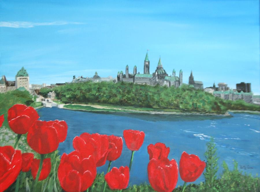 Parliament Hill Ottawa Painting by Betty-Anne McDonald