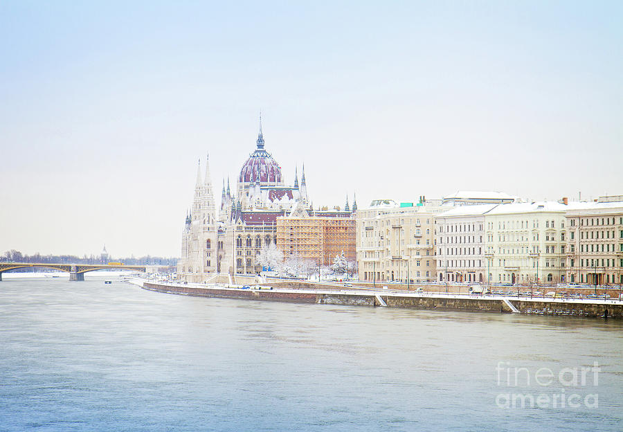 Winter Photograph - parliament in  Budapest by Anastasy Yarmolovich